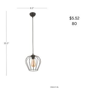 Black Wire Cage Pendant Light